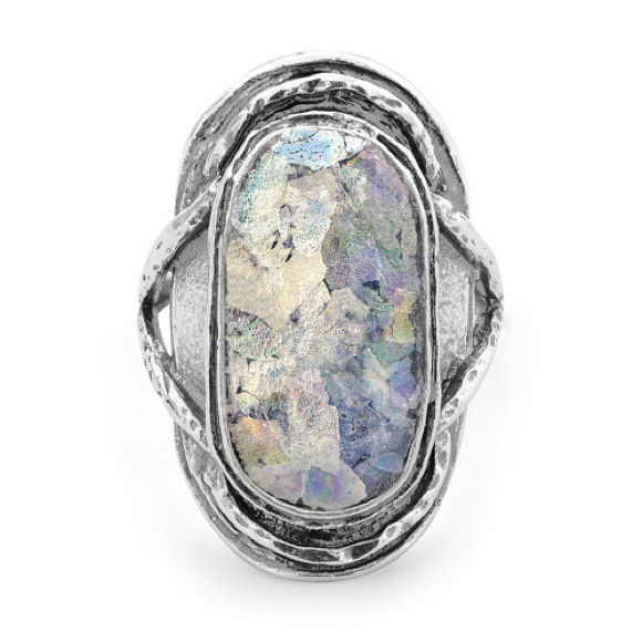 PZ Roman Glass & Sterling Silver Ring - Picture 4 of 5